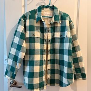Natural Reflections Teal and Cream Flannel Jacket